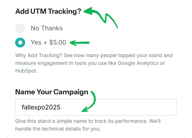 UTM Order Option