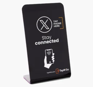 Follow Us on X — NFC Social Stand (Tap to Follow)
